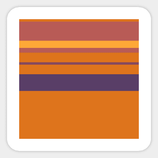 An attractive combination of Old Heliotrope, Deep Ruby, Giant'S Club, Cocoa Brown and Yellow Orange stripes. Sticker